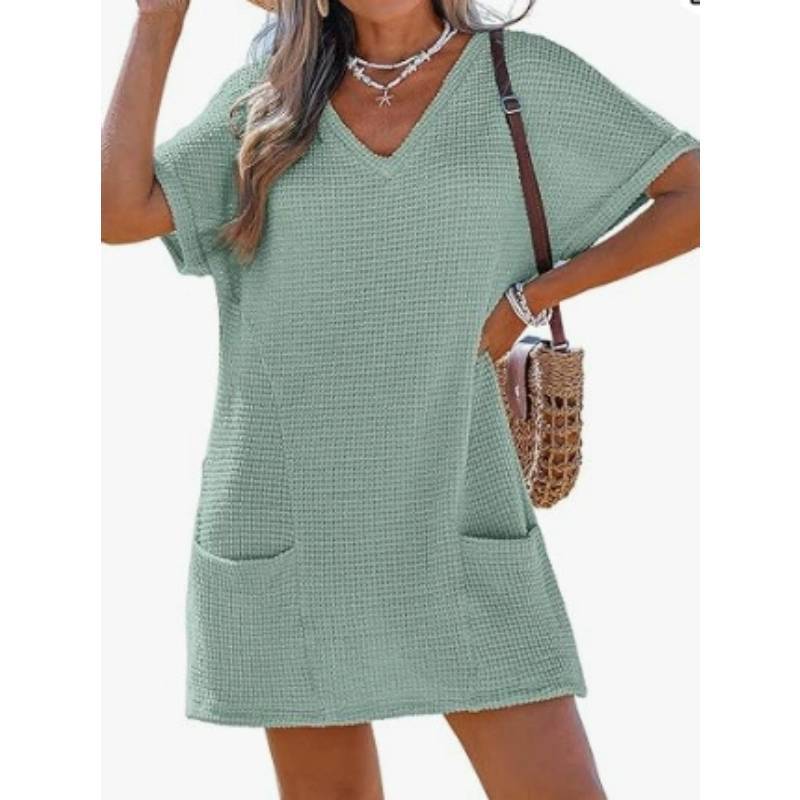 Copricostume da Spiaggia con Tasche e Scollo a V per Donna Yoga e Vacanze