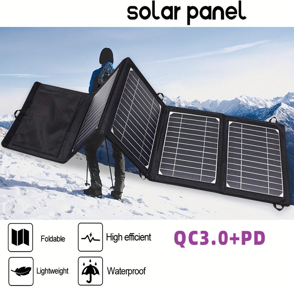 Cargador de panel solar plegable portátil, kit de panel solar de alta eficiencia de 18V, QC3.0 DC3.0, adecuado para camping