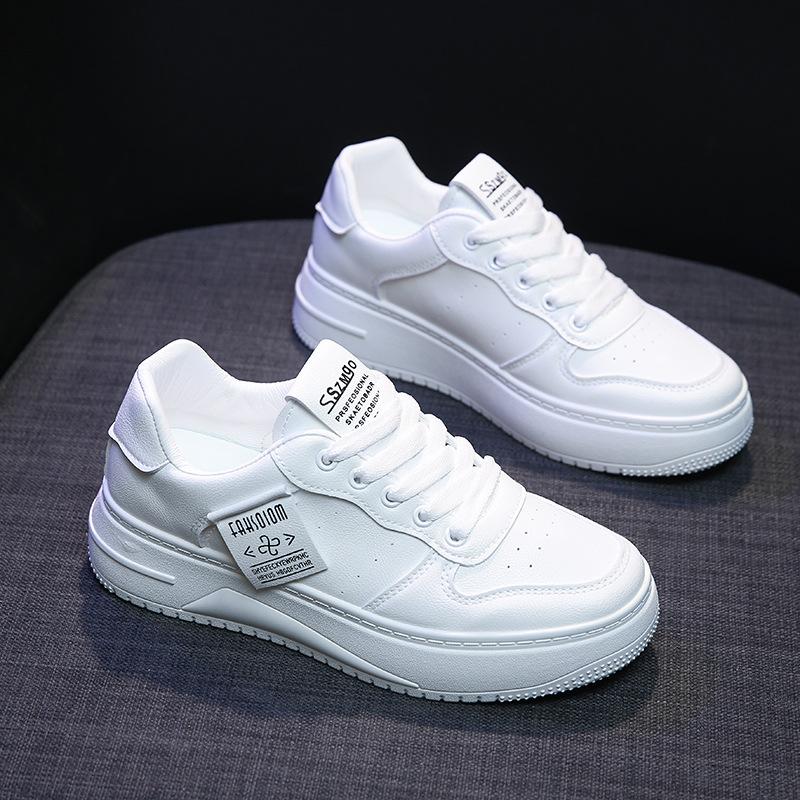 

White Shoes for Female Students Fashionable Autumn New Platform Height Increasing Breathable Casual Shoes 35