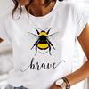 Summer Bee Animal Cartoon Cute Round Neck Pure Cotton Printed Unisexs and Womens Short Sleeved New Personalized Casual Tshirt