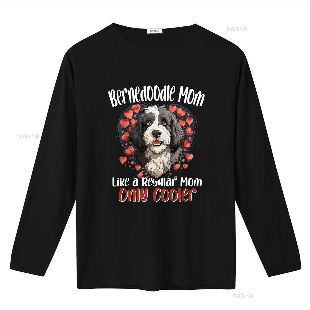 Bernedoodle Mom Like a Regular Only Cooler Dog Breed Pet T Shirt Vintage Washed Breathable Slightly Fashion Casual Comfortable