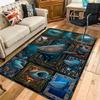 Whale Shark Collage Pattern Rug Floor Mat for Living Room or Bedroom Soft and Comfortable Carpet a Gift for Birthday and Holiday.