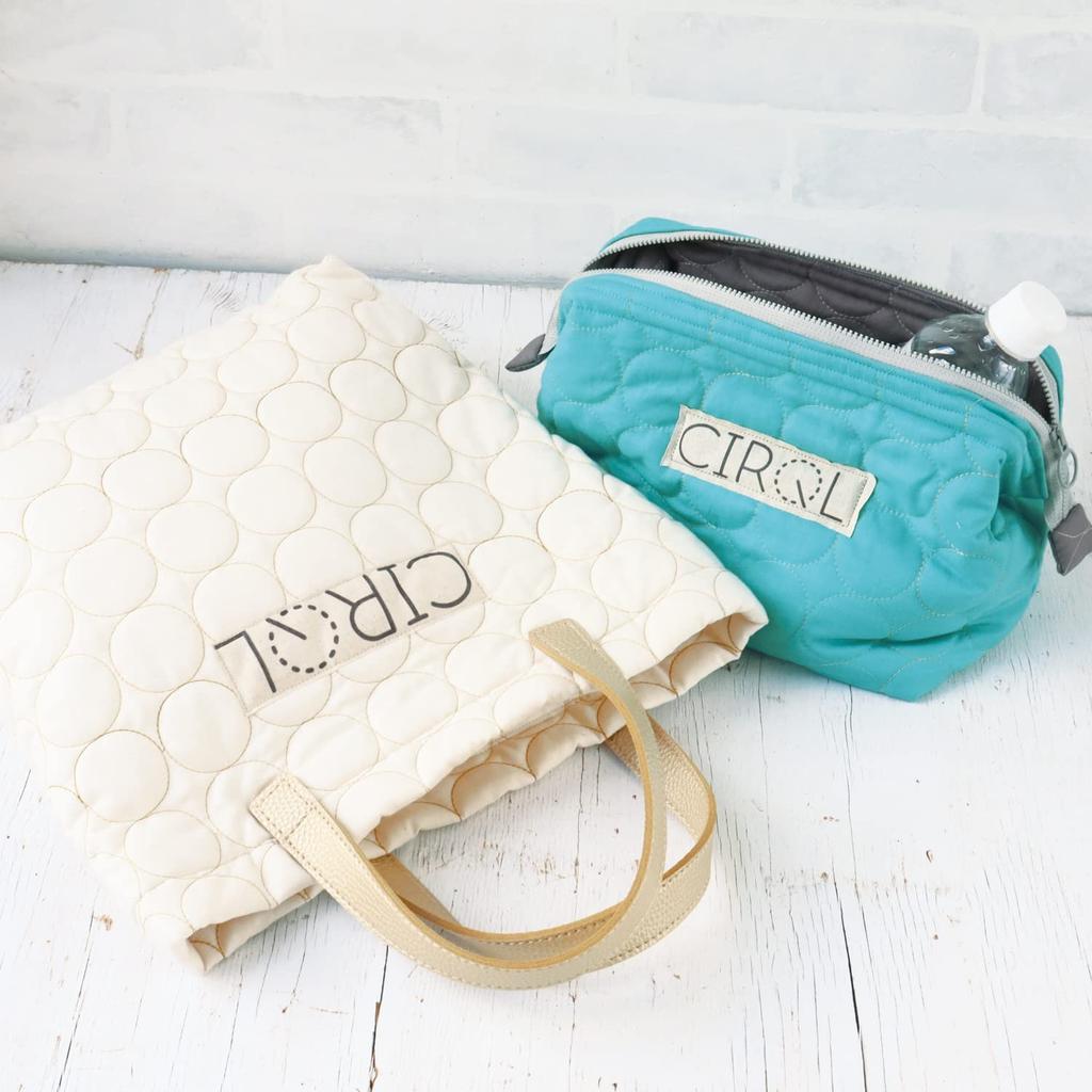 Nippon Chuko Circle Stitch Quilting Fabric Gray x 1m Design Stitch Quilting Fabric -Circle- Beige, Cut, CIRQL-5-1M,