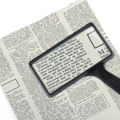 Lupa Portátil 3X Lupa de Leitura Quadrada de Mão Lupa Ferramenta de Ciência 84026
