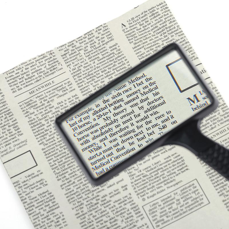 Portable 3X Magnifier Handheld Square Reading Magnifier Magnifying Glass Loupe Science Tool 84026