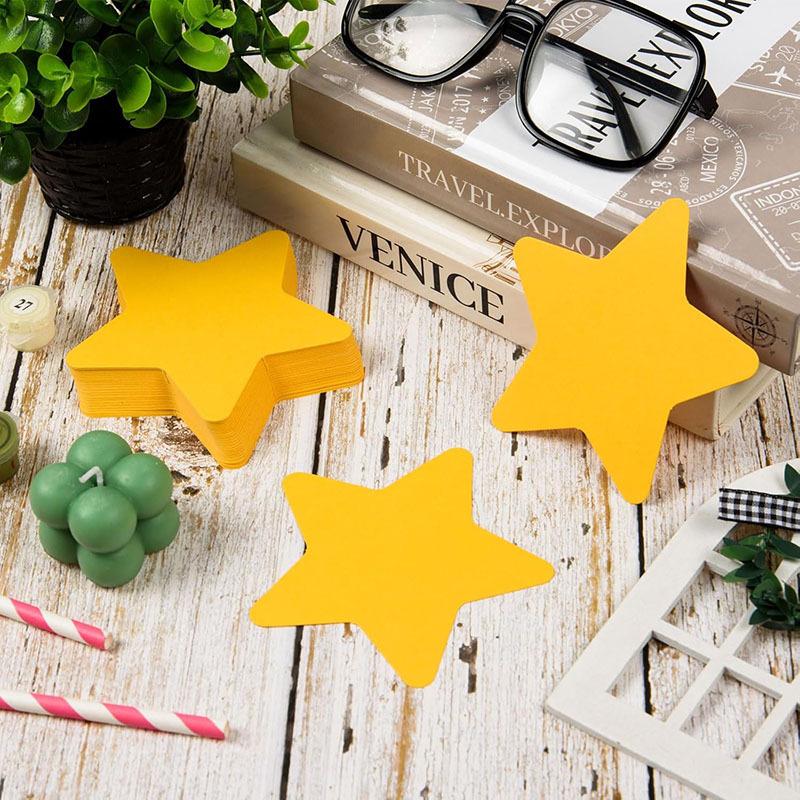 200Pcs Yellow Double-Sided Paper Star Cutouts Star Shape DIY Craft Decor for Kids School Classroom Party Decoration