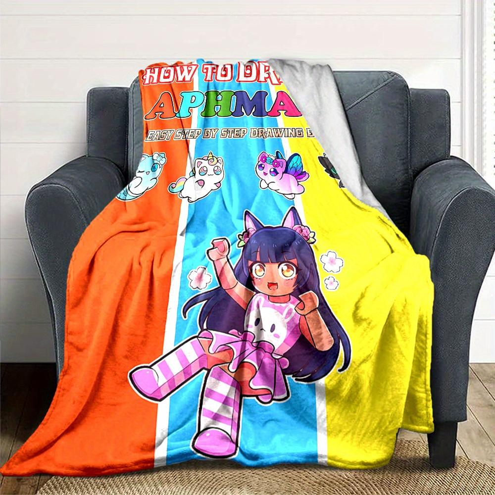 1pc Draw Aphmau Bing Digital Printed Flannel Blanket, Super Soft Plush Fleece Bed Cover, Multipurpose Four Seasons Hypoallergenic Quilt for