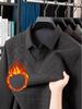 Fleece-Lined Two-Piece Lapel Polo Shirt: Men's Warm Autumn/Winter Casual Print Top