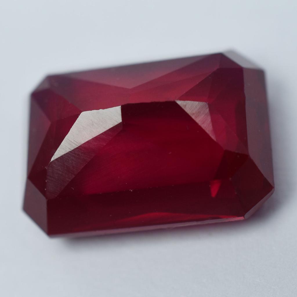 Natural Red Ruby Loose Gemstone 14.10 Ct Emerald Cut Earing Size for Jewelry Making and Crafts
