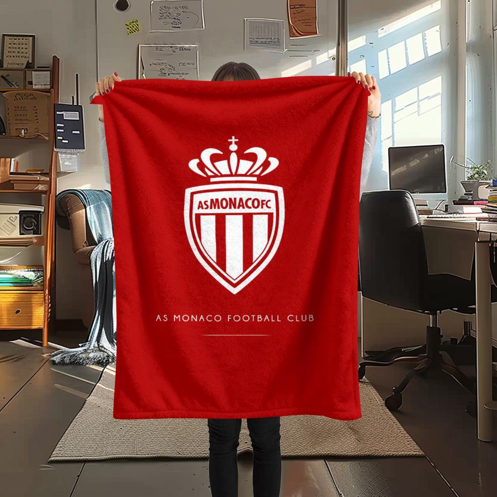 1Pc AS Monaco Print Flannel Blanket High Quality Warm Comfortable Cover for All Seasons Perfect for Gifts Home Decor