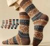 Autumn Crew Breathable Knitted Geometry Pattern Warm Ladies Terry Wool Socks