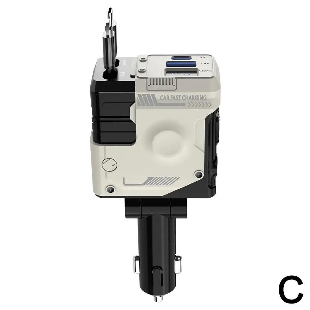 4 IN 1 Einziebares Autoladegerät USB Typ C Kabel Für IPhone Huawei Samsung Schnellladekabel Zigarettenanzünderadapter D QC3. O2A3