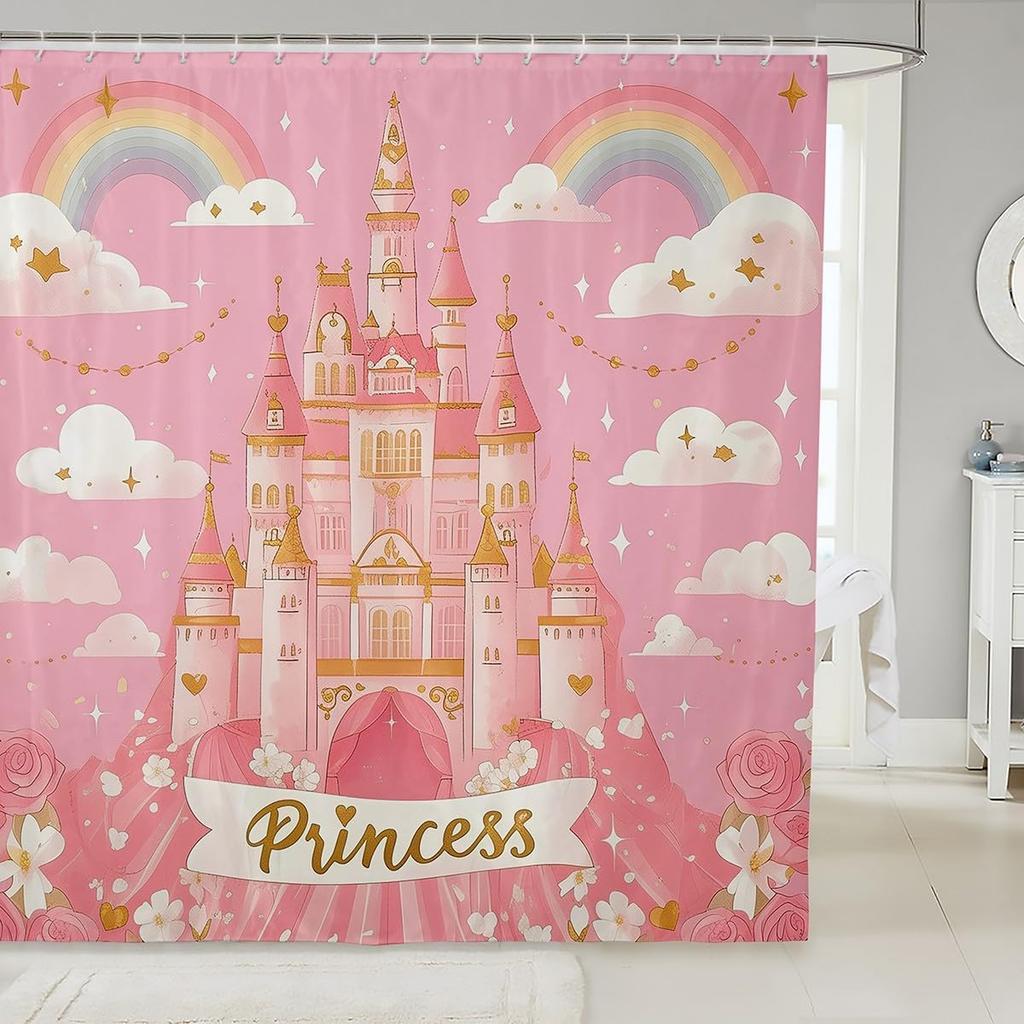 Einhorn Duschvorhang Fantasy Einhorn Thema Badezimmer Duschvorhang Sets Mädchen Mond Galaxie Sternenhimmel Stoff Duschvorhang