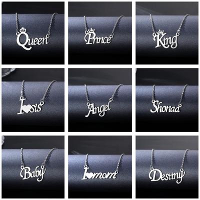 Personalized English Word Necklace Women's Initial Choker Fashion Jewelry Gift