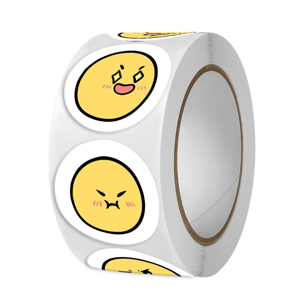 100-500pcs Cartoon Yellow Expression Stickers Wedding Birthday Party Gift Wrapping Label Scrapbook Cute Stationery Stickers