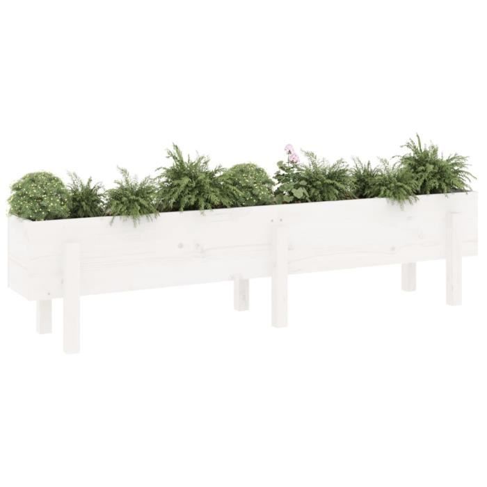VidaXL Raised Garden Bed White 160x30x38 Cm Solid Pine Wood 825192