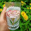 Japanische Gletschereis-Glasbecher, Hitzebeständiger Kaffeebecher, Wunderschöner Wasserbecher mit Blumenmuster, Party- Weingläser