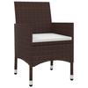 Vidaxl 5-Cz. Garden Furniture Set With Cushions, PE Rattan And Glass