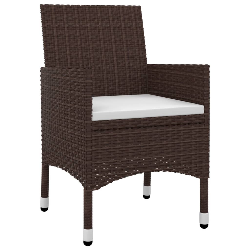 Vidaxl 5-Cz. Garden Furniture Set With Cushions, PE Rattan And Glass