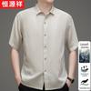 Hengyuanxiang Men's Ice Silk Short Sleeve Polo Shirt