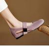 Vintage French matte inner heightening round head flat bottom Mary Jane women's shoes soft leather soft sole comfortable ballet single shoes women