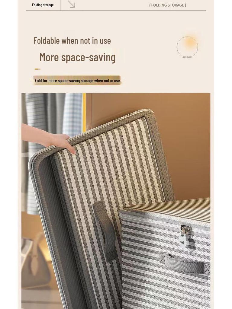 Large Capacity Foldable Fabric Storage Box for Clothes and Quilts