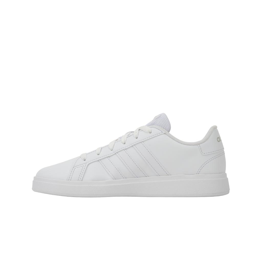 adidas Grand Court Schnürer K Weiß Grau Kinder Sneaker Wolkenweiß Grau-Eins FZ6158