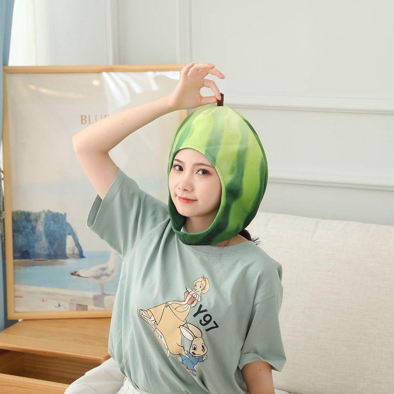 Cartoon Oval Watermelon Hood Hat, Plush Hood, Photo Props, Photo Props, Cartoon Hood