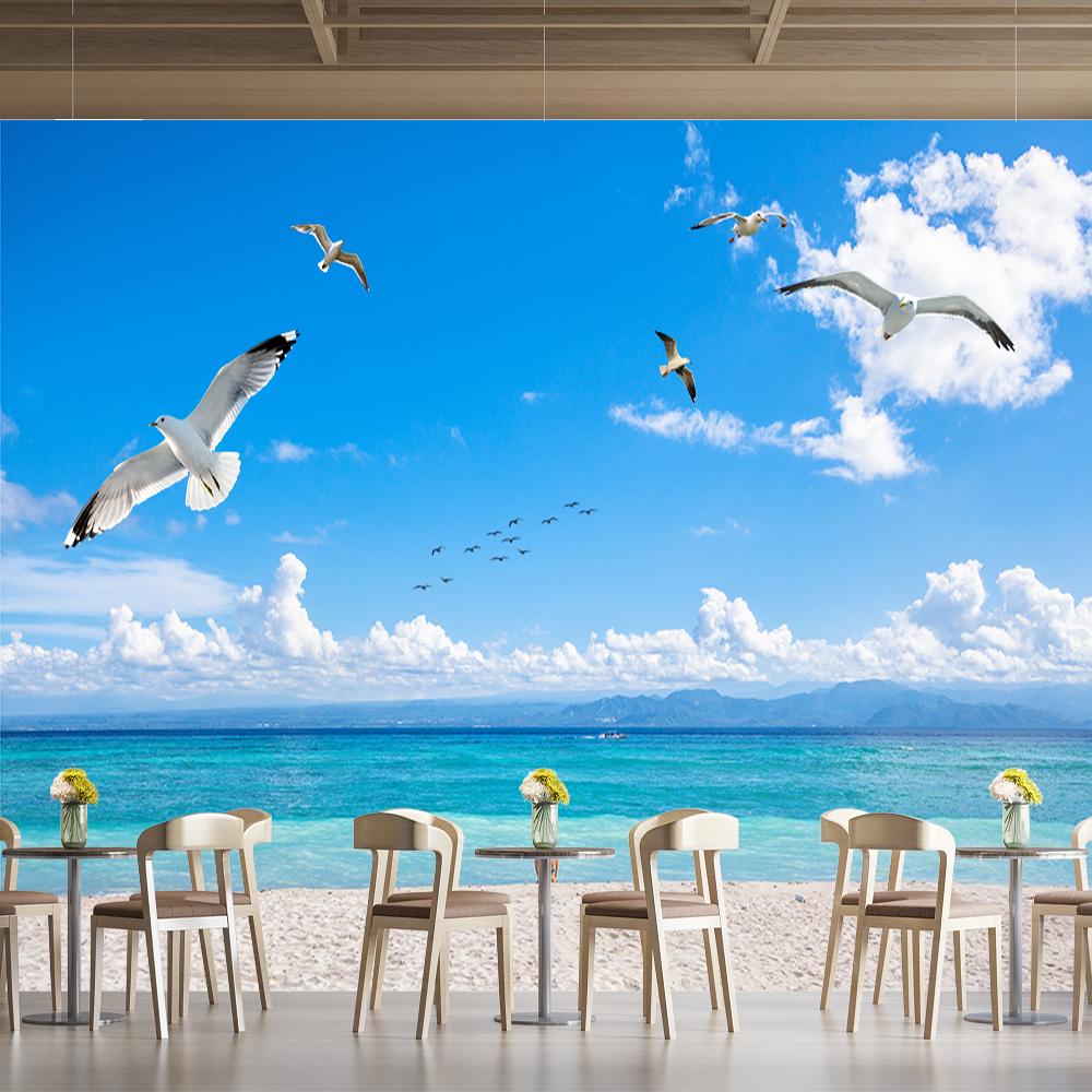 Beach Wallpapers Island Murals Ocean Sky 3d Wall Murals Living Room Bedroom Tv Background Mural Home Decor