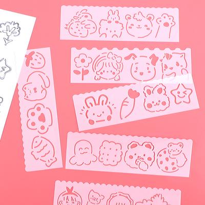 Cute Cartoon Hollow-Out Handwritten Report Template, Drawing Template For Children And Elementary Students, Multi-Functional Border Ruler For Journals
