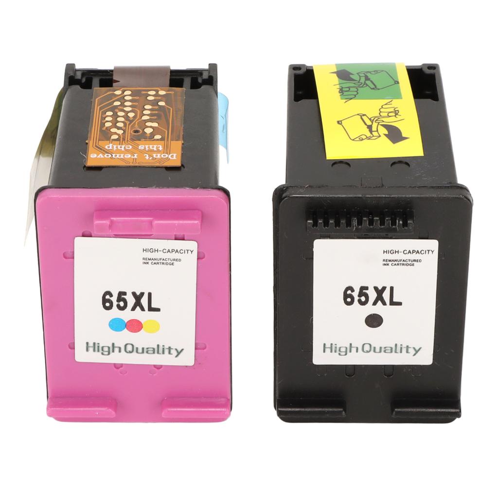 2pcs Black Colored 65XL Ink Cartridges Replacement for HP for Envy 5055 5052 5010 for DeskJet 3755 2600 3752 2652 for