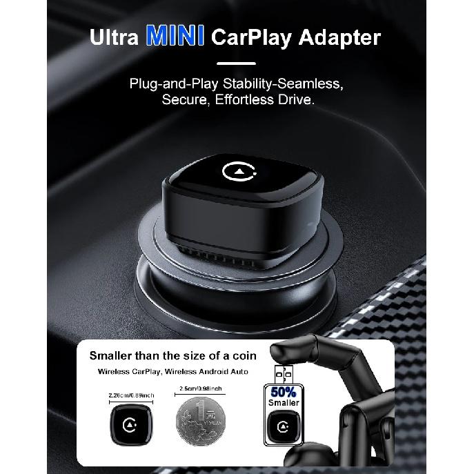 2026 Wireless CarPlay Android Auto Adapter 2in1 Car Play USB Dongle Smart Mini Box Plug and Play Universal for Toyota Honda Ford