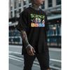 European Sizes Men's Science-Themed Short Sleeve T-Shirt - Chemistry & Physics Print  - Breathable Round Neck Casual Summer Tee