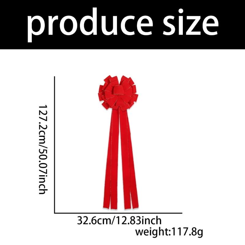 Big Soft Velvety Fabric Bowknot Christmas Tree Top Bowknot Ornament For Mantels Wedding Birthday Christmas Celebration