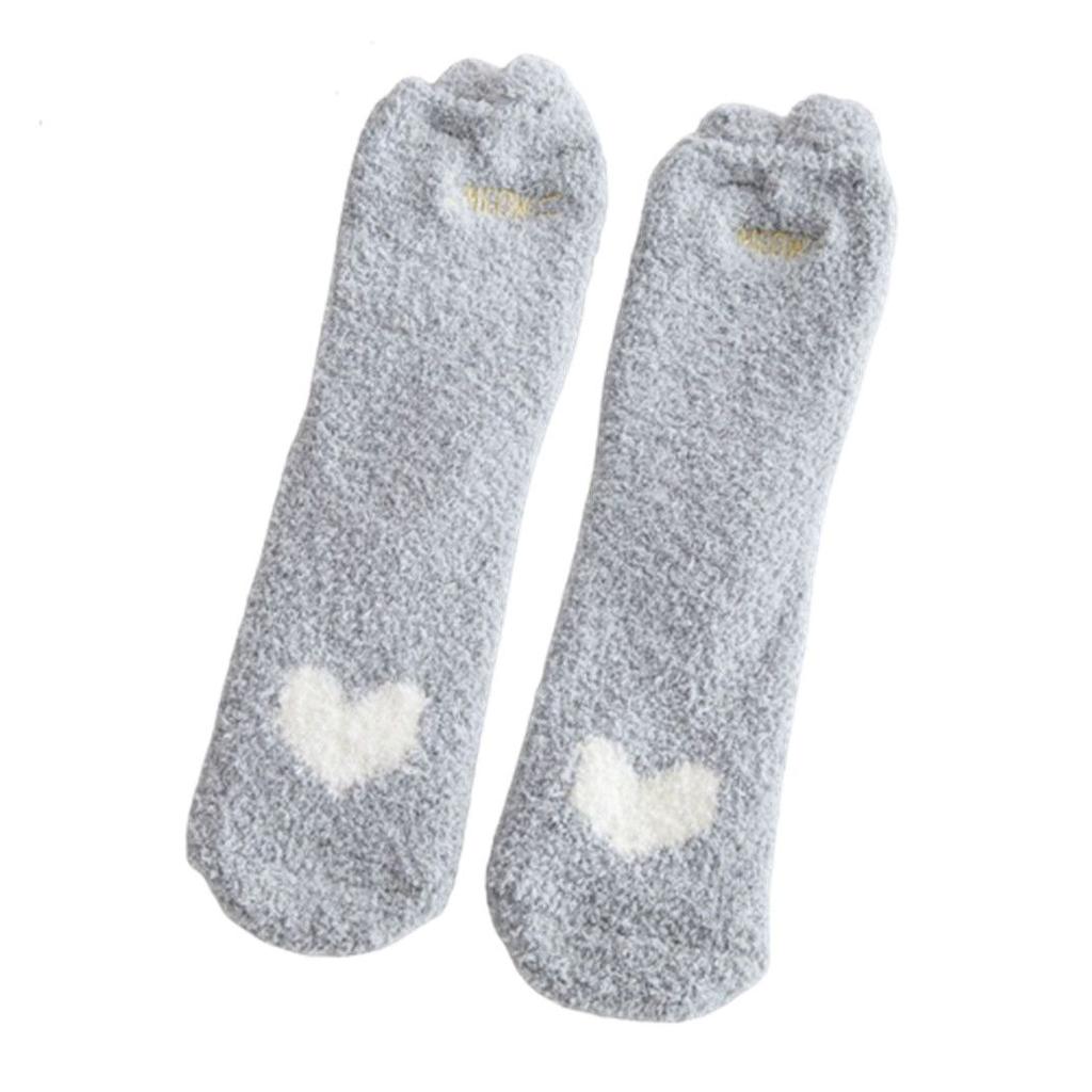 1 Pair Soft Lovely Stockings Sleeping Socks Plush Coral Socks Warm Autumn Winter