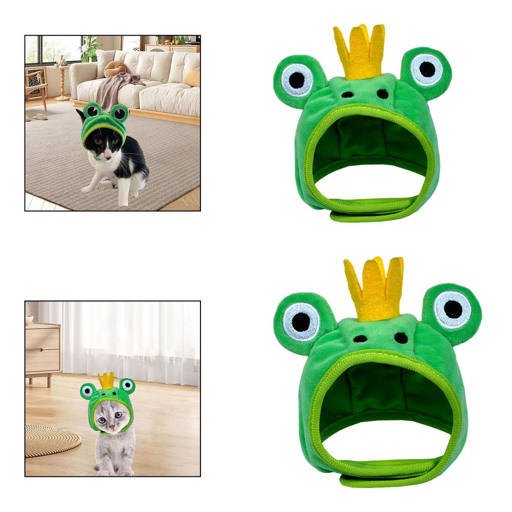 Cat Costume Hat Party Cosplay Costume Dress up Photo Prop Soft Head Wrap Small Pet Headwear Outdoor Holiday Pet Birthday Gift