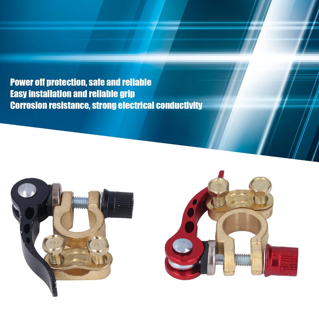 2PCS Car Battery Terminal Connector Quick Disconnect and Release Positive Negative Clamps