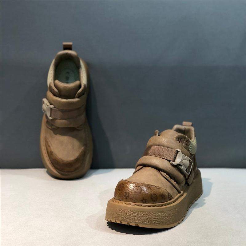 Winter new platform casual shoes lace-up light outdoor shoes daily ec