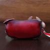 Genuine Leather Keychain Wallet With Adorable 3D Bull Design And Plush Lining Novelty Keychain For Keys And Coins