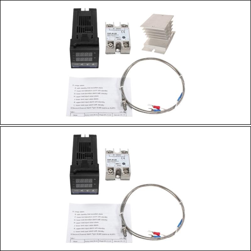 Digital PID Temperature Controller REX-C100 PID Thermostat Temperature Controller Digital 40DA SSR Relays K Thermocouple