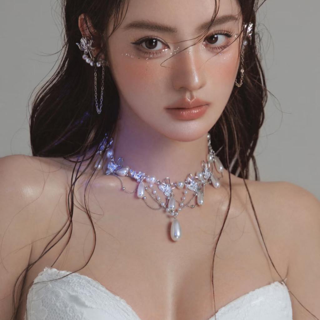 Butterfly Pearl Necklace For Women With Alloy Pendant And Ochain Perfect For Summer 2025