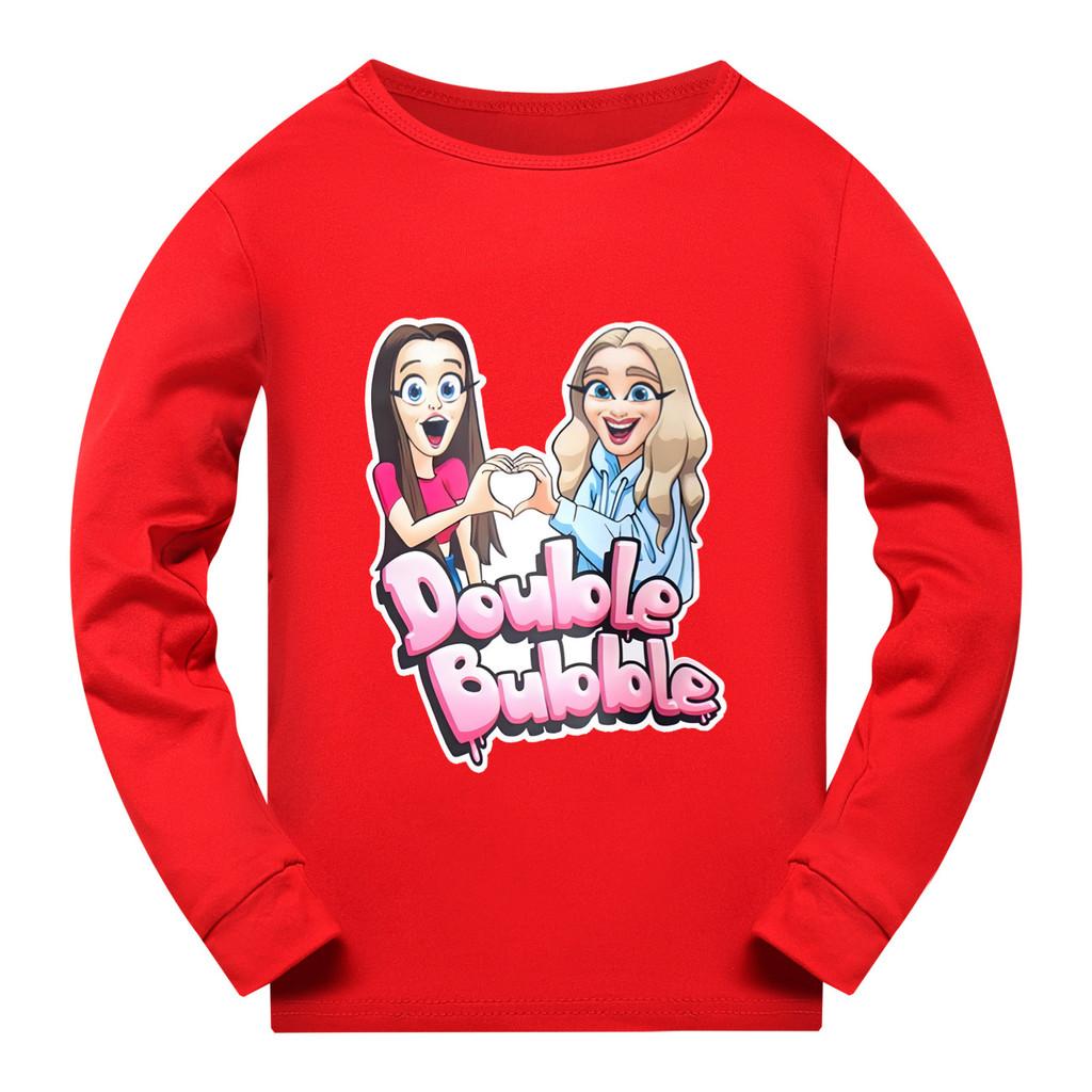 5634 Kinder Mädchen Langarm-T-Shirt mit doppeltem Blasenprint