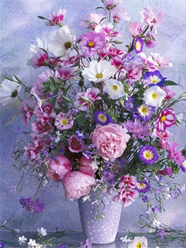 5D DIY Diamond Painting Flower Kit Diamond Art Mosaic Diamond Embroidery Full Round Drill Home Decor