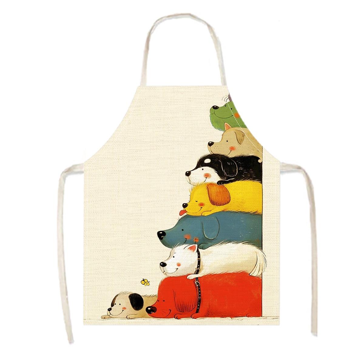 

1pc Large Solid Color Background Romantic Heart Pattern Apron, Home Decoration Kitchen Wear, Sleeveless Durable Washable Unisex Cooking Apron, 68x55cm/26.77×21.65 Inch білий