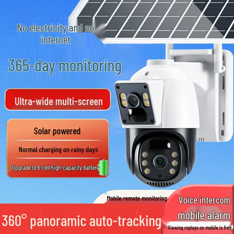 360° Solar-Powered Wireless Outdoor Security Camera for Orchards