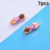 7/14pcs Cute Bikini Girl Mini Resin Figurines Swimming Figure DIY Crafts Phone Case Decoration Scrapbooking Desktop Decor