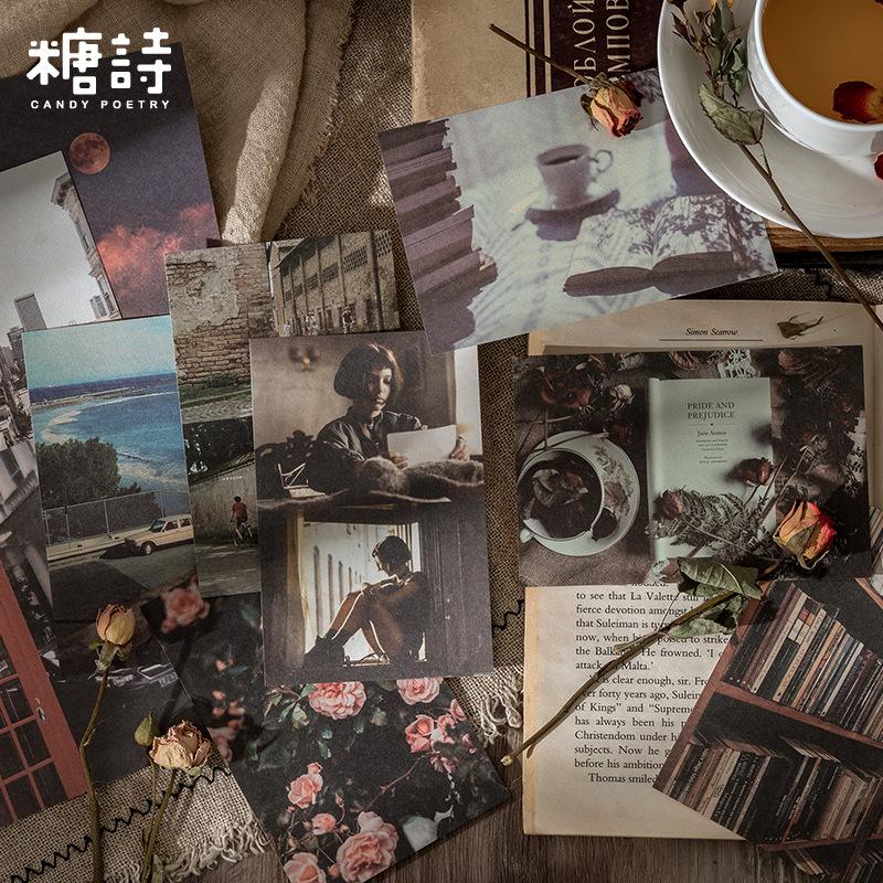 60Pcs Vintage Nostalgic Book Material Paper Journal Scrapbook Collage Base Paper Literary Retro DIY Decor Paper