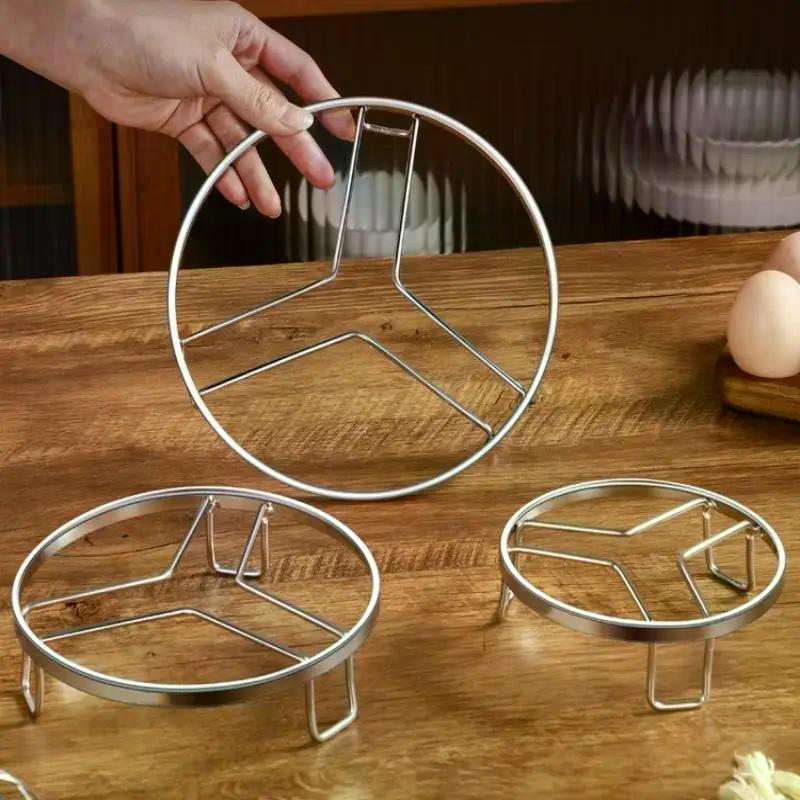 Stainless Steel round Steamer Pan Rack Multifunctional Stackable Kitchen Pot Rack for Healthy Cooking