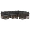 Garden Sofa Set 11 Pieces Grey Poly Rattan