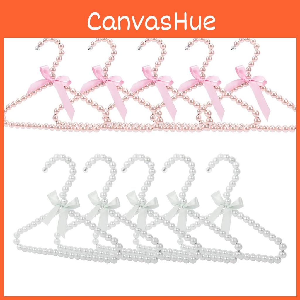 Anna Princess Dress Hangers Set With Pearl Accents For Childs Wardrobe Storage